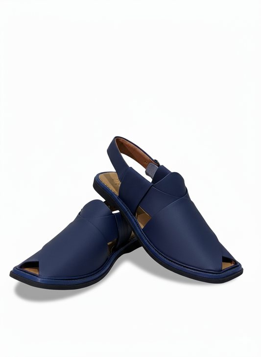 Blue Samat Zalmi Chappal – Premium Handmade Leather Footwear